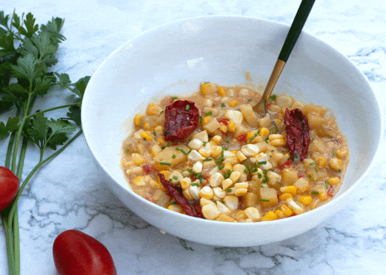 Corn Chowder with Sun-Dried Tomato Soup